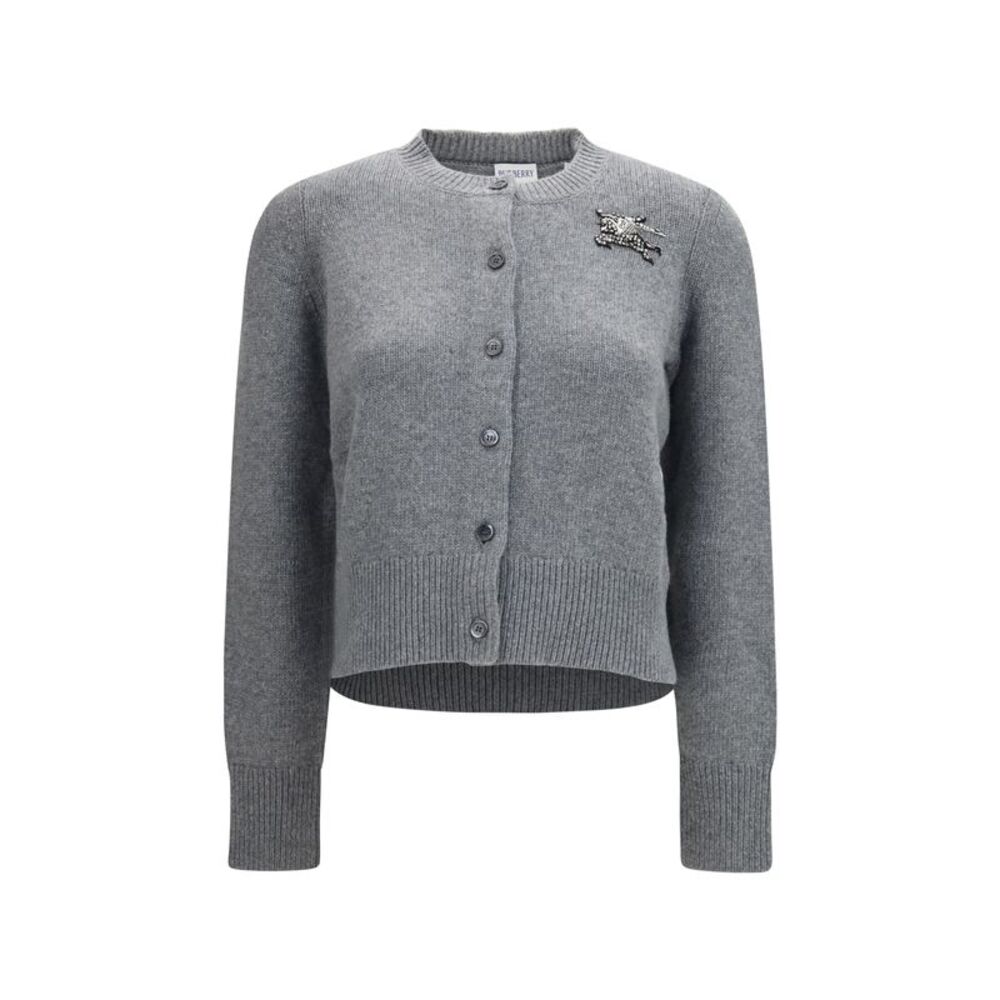 Burberry Women Wool And Cashmere Equestrian Knight Logo Cardigan